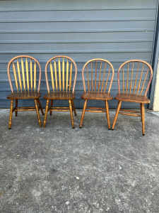 4 timber dining chairs