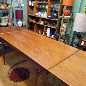 Danish made extra large teak extension dining table 