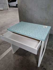 Desk with drawer and cup holder