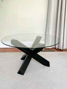 Glass Coffee Table with Solid Oak Legs BRAND NEW 2 leg colours
