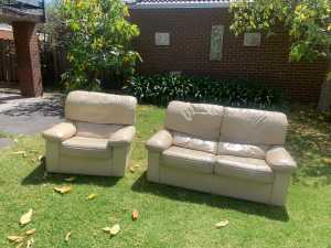 FREE TO PICK UP Comfy leather couch armchair