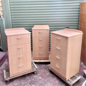 ($50 each) Chest of 4 drawers Office Cabinet Tall Bedside Table