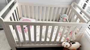 Baby Cot plus changing table -free as moving in 2 days