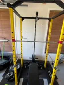 home gym Rig & plenty of weights