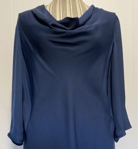 Preview Cowl Neck Top Navy (Size 14)