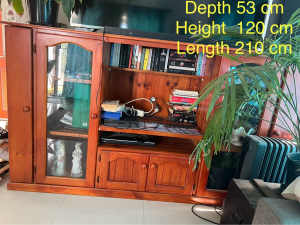 Entertainment/ TV unit with Display Cabinet and Side storage