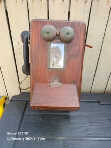 Antique timber phone