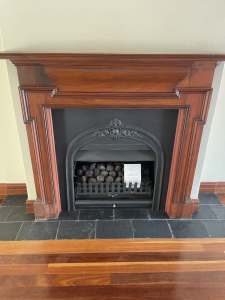 Gas fire place and surrounding