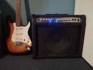 Electric Guitar and Big Amplifier