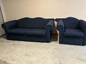 Sofa bed and armchair setting