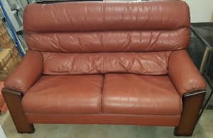 Leather couch - tan 2-seater