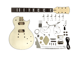 E238PBDIY Solid Body Electric Guitar DIY Kit, No-Soldering, Flame Mapl