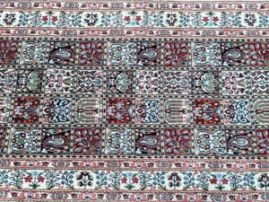 Oversize 6m wool and silk garden design Persian Birjand runner rug