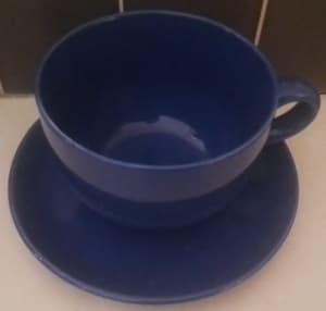 Deep Blue Soup Mug and Plate.