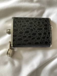 Antique Leather bound Whisky flask