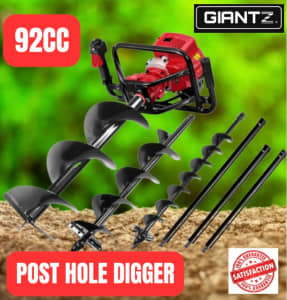 92CC Post Hole Digger Petrol 100mm, 200mm, 300mm Auger - Limited Stock