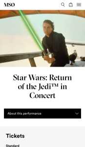 Melbourne Symphony Orchestra: Return of the Jedi 2 x tickets