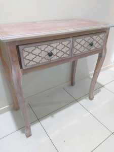Wooden Console Side Table with 2 Drawers & 2 Matching Bedside Tables