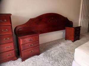 Queen size bedhead & two bedside drawers