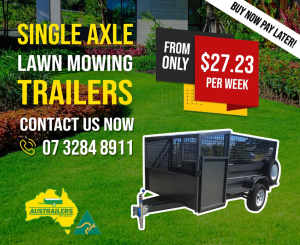 Single Axle Lawn Mowing Trailers Australian Made Heavy Duty