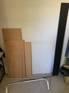 MDF, pegboard, other items