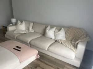 Fabric 4 Seat Sofa with Ottoman