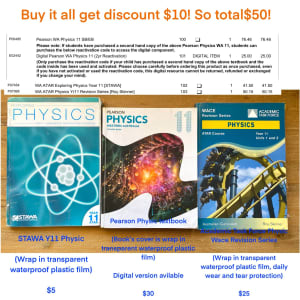 ATARY11 Pearson Physic WA Textbooks & STAWA Exercise & Study guide
