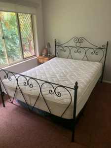 Iron Queen Bed and Mattress