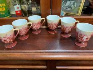 Vintage Hand Painted Coffee Cups “Roses”.