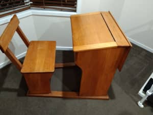 Antique Solid Timber Flip Top Desk