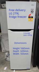 Free delivery LG 279L fridge freezer 3 Energy stars rating works fine