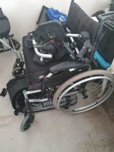 Wheel chair, wheelie walker, adjustable toilet seat.