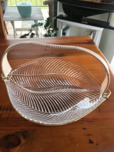 Retro glass serving / carry glass platter