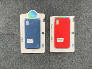 2 brand new iphone x iphone xs silicone cases - blue and red