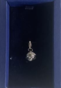 Swarovski Silver Rose Charm with crystals