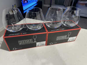 *RIEDEL SET OF 4 STEMLESS WINE GLASSES*