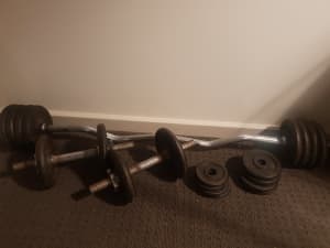 Barbell and Dumbell Set (36 kg weights total)
