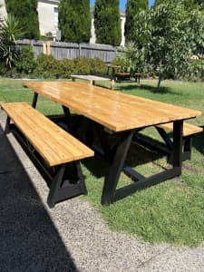 Outdoor Setting with Benches New