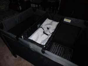 Portable baby cot with bassinet and change table
