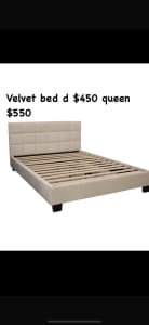 Velvet bed double