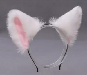 Cute fox cat ears good quality white and pink not worn new headband