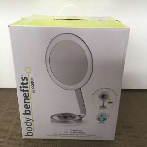Brand New Body Benefits by Conair Illuminations Chrome Mirror with LED