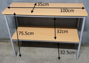 2 Tier Shelf Bench for TV or Vinyl records, like NEW, 2 available