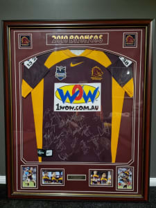 Brisbane Broncos - ALLAN LANGER SIGNED & FRAMED 1992 JERSEY DISPLAY, Taylormade Memorabilia