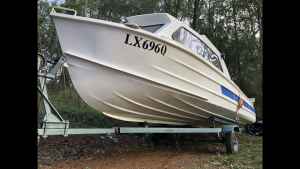 SOLD Pending Pickup - Half Cabin Motor Boat - 15HP, 4.4m