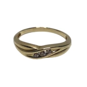 9ct Yellow Gold Unisex Diamond Ring Size R 28/229588