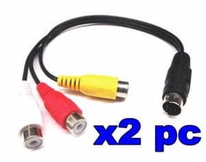 Quality 2PC 4Pin S-Video Male To 3 RCA Female Cable Lead Audio Vi