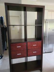 Display unit/Bookcase with 4 Drawers