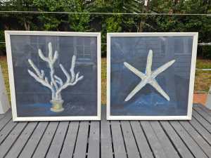 Pair of Hamptons/Coastal/Nautical framed prints