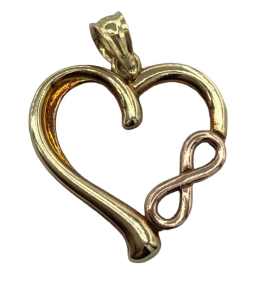 9ct Yellow and Rose Gold Heart Pendant